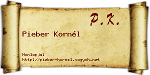 Pieber Kornél névjegykártya